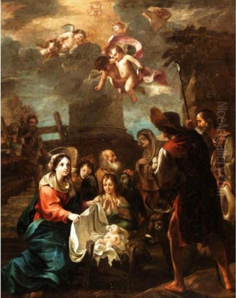 The Adoration Of The Shepherds by Jean Tassel