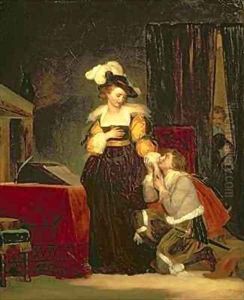 Mary Queen of Scots 1542-87 with Rizzio 2 by Alexandre Evariste Fragonard