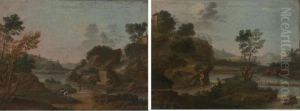 Landscape With Peasant Family: A Pair by Agostino Tassi
