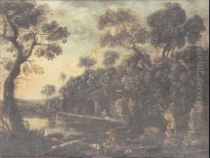 Paesaggio Con Figure by Agostino Tassi