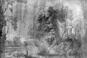 A Classical Landscape With The Temple Of Vesta, And A Shepherd Withhis Herd