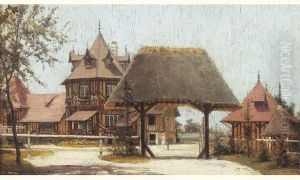La Maison De La Baronne De Rothschild En Normandie by Francis Tattegrain