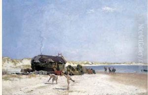 Sur La Plage, 1896. by Francis Tattegrain