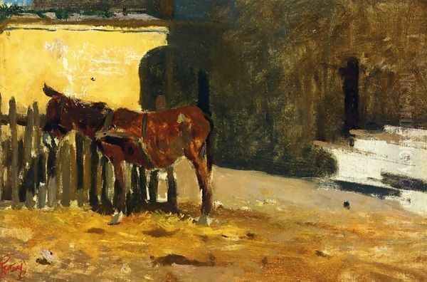 A Burro on the Patio - view 1