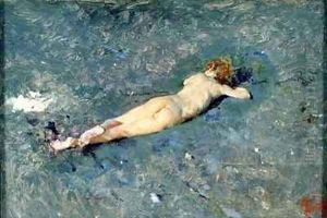 A Nude on the Beach at Portici by Mariano Fortuny y Marsal