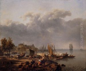 Quay With Stevedores And Peasants Conversing