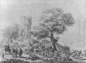 Landscape With A Country Fair by Nicolas Antoine Taunay