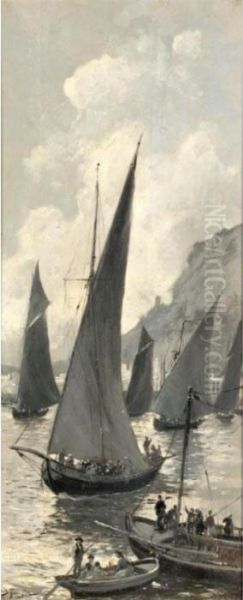 Boats In Harbour; Rowing Ashore - view 1