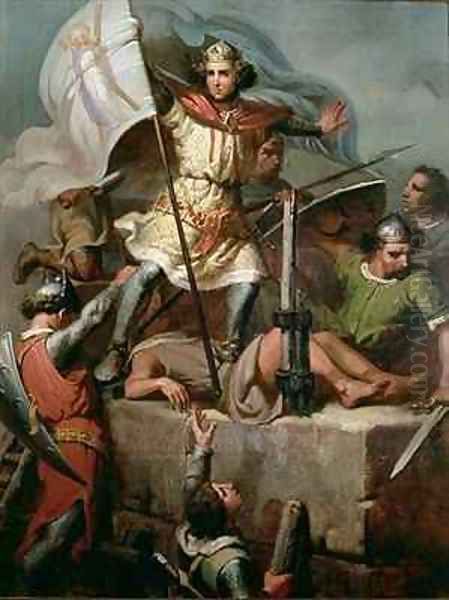 Count Berenguer III Raising the Standard of Barcelona on the Tower of Foix Castle - view 1