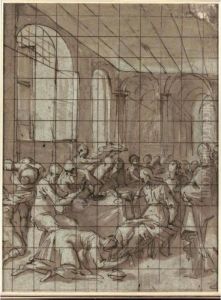 Christ In The House Of Simon The Pharisee by Lazzaro Tavarone