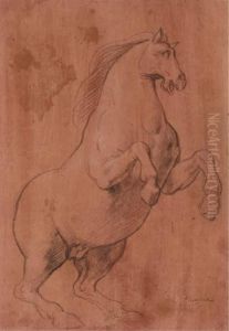 Un Cheval Cabre, Tourne Vers La Droite by Lazzaro Tavarone