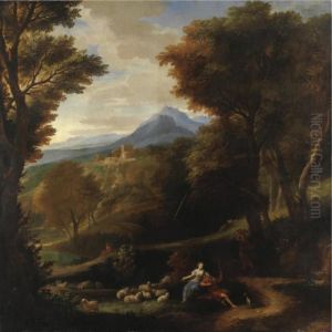 Paesaggio Con Contadini A Riposo Con Il Gregge by Carlo Antonio Tavella, Il Solfarola