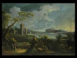 Italienische Kustenlandschaft Mit Ruinen by Carlo Antonio Tavella, Il Solfarola