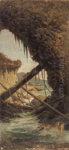 A View From A Sea Cave by Jules Tavernier