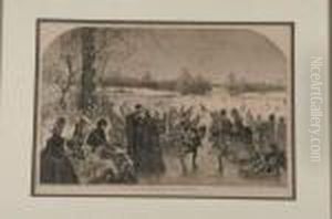 Skating In The Central Park by Jules Tavernier
