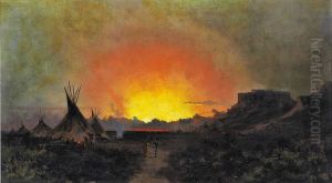 A Sunset In Wyoming by Jules Tavernier