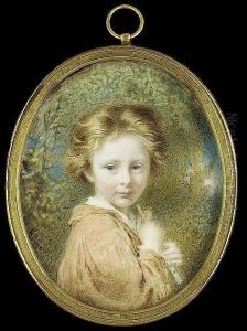 A Young Boy, Called Alick, 
Possibly Alexander Hohenlohe, Wearing Rust-coloured Tunic Over White 
Chemise, He Holds A Pipe