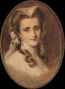 Portrait Of The Countess Of Carnarvon, Nee Lady Evelyn Stanhope (?-1875) by Edward Tayler