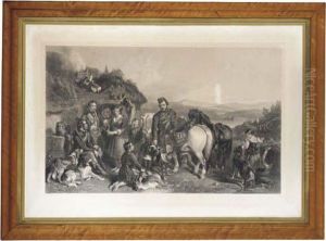 Sportsmen Halting At A Highland Bothy by John Frederick Tayler