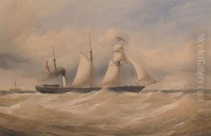 A Sail And Steamship In The Channel.