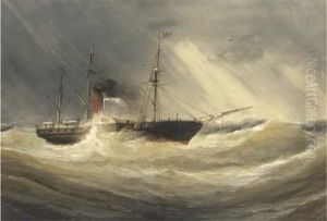 A Paddle Steamer In A Squall