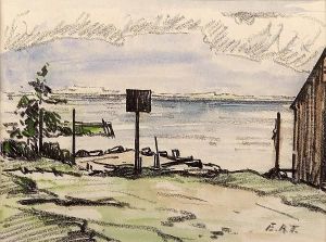 The Boat Shed, Arran by Ernest Archibald Taylor