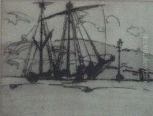 Boatyard by Ernest Archibald Taylor