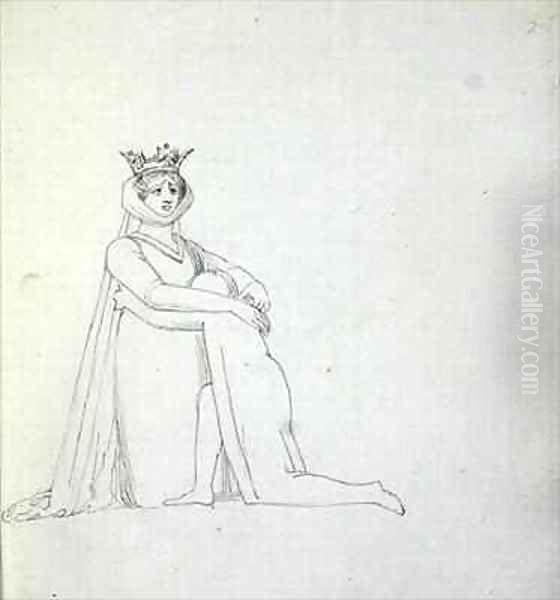 Drawing of Mrs Siddons as Constance - view 1