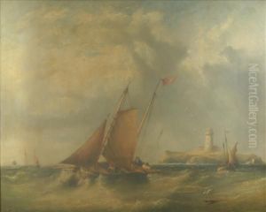 Pilot Boatscruising Off The Flat Holmes, Bristol Channel by Henry King Taylor