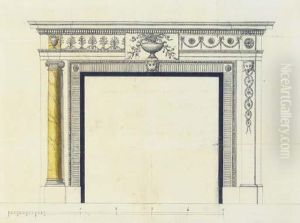 Alternative Designs For A Chimney-piece For John Freeman At Chutelodge, Near Andover by Robert Taylor