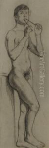 Male Nude With Pipes by Samuel Connolly Taylor