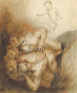 'Evil spirits cast out' An illustration to Emmanuel Swedenborg's Arcania Coelestia, no. 1272.
