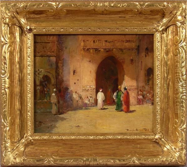 Figures Outside A Mosque - view 1
