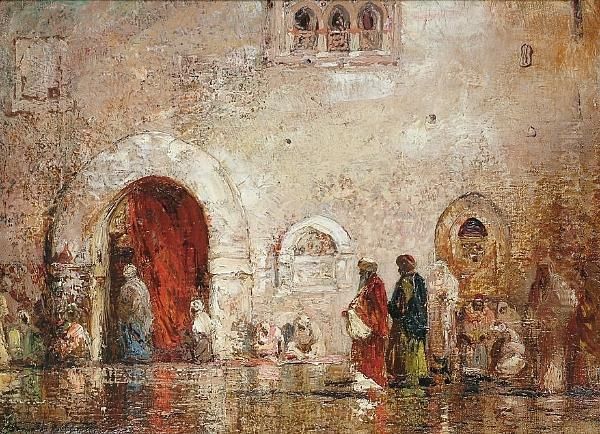 Figures By A Mosque - view 1