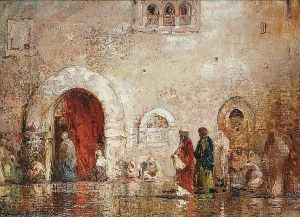 Figures By A Mosque by Douglas Arthur Teed