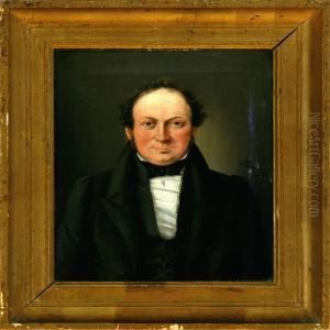 Portrait Of A Gentleman In A Black Jacket And Waistcoat by Christian Martin Tegner