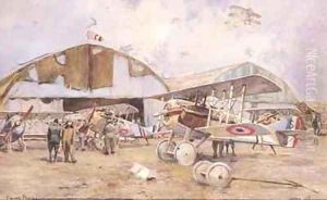 The Airfield by Francois Flameng