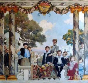 The Massena and Murat Families by Francois Flameng