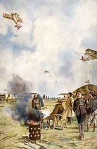 At a French pilot training centre a SPAD fighter plane loops the loop
