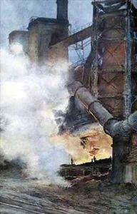 Steelworks at Chasse Isere by Francois Flameng