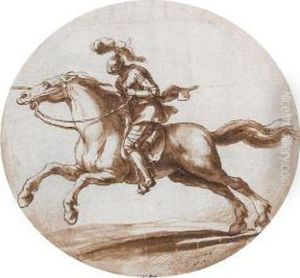A Knight On Horseback by Antonia Tempesta