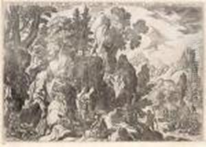 La Chasse Aux Cerfs. La Chasse Aux Bouquetins, Avec Dedicace A Lacomo Sanesi. La Chasse Aux Cerfs. La Chasse Aux Bouquetins, Avec Dedicace A Lacomo Sanesi.