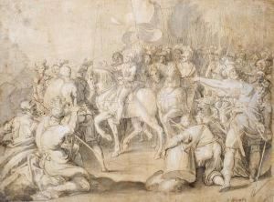 A General On A Horse Before A Battle by Antonia Tempesta
