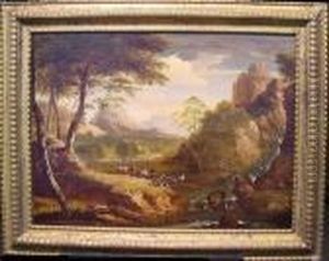 Landscape With Drovers And Livestock by Antonia Tempesta