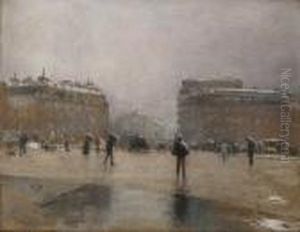 Place Animee A Paris Sous La Neige
