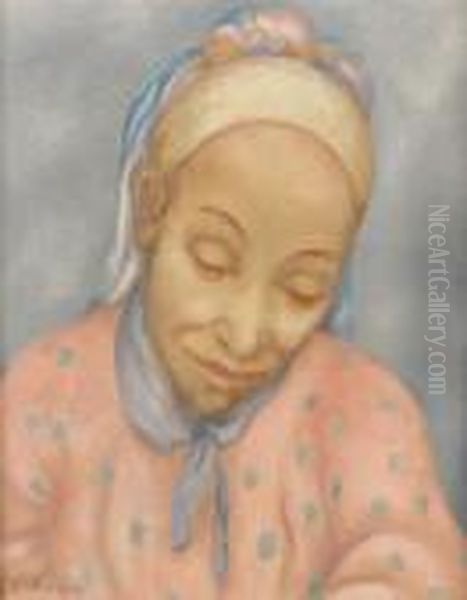 Halfportret Van Een Vrouw Met Wittehoofdband - view 1