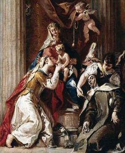Mystic Marriage of St Catherine with St Therese by Francesco Fontebasso