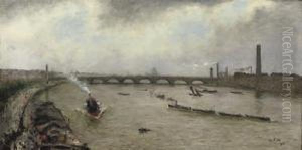 La Tamise A Londres: Shipping On The Thames - view 1