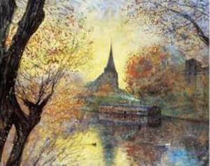Bateau Lavoir En Bord De Riviere