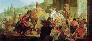 The Entrance of Alexander the Great 356-323 BC into Babylon by Francesco Fontebasso